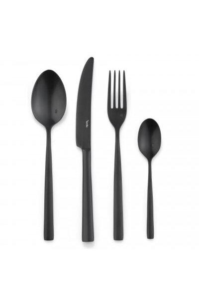 Verlo Set tacamuri 6 piese, inox, mat, negru, rezistente la coroziune
