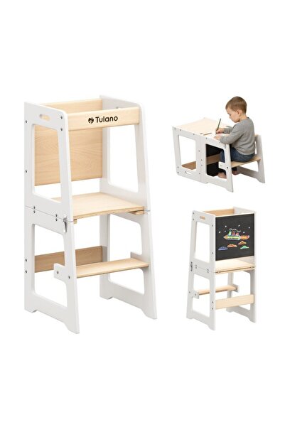 Tulano Multifunctional 3-in-1 learning tower Mooby 35 White/ with durable MDF...