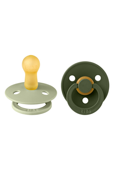Bibs Set 2 suzete Colour Latex, tetină rotundă - Mărimi de la 0 la 6 luni