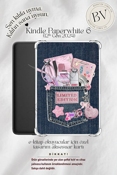 BookTok Vibes Co. Denim Y2K 2000S Temalı Insert - Kindle ve Kobo E-Kitap Okuy...