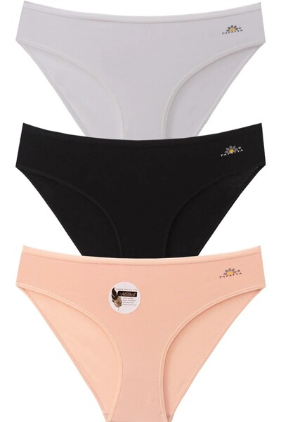 papatya lingerie Modal/Cotton Blend Logo Basic Women's Panties 3-Pack Pw-1850...
