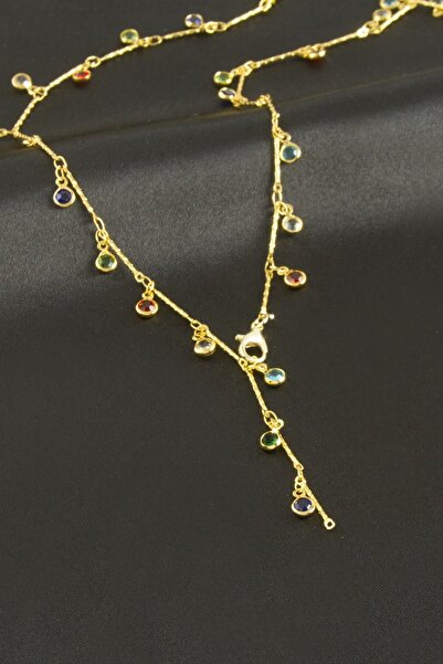 Marsilyan Crystal Stone Y Necklace Ilkel-Bjt940