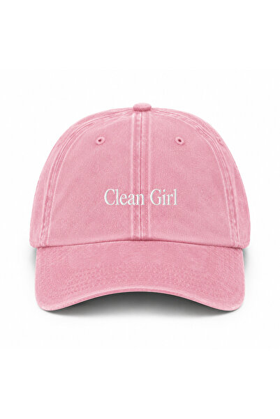 WeavedCo Clean Girl Embroidered Hat, Clean Girl Vintage Washed Baseball Cap (...