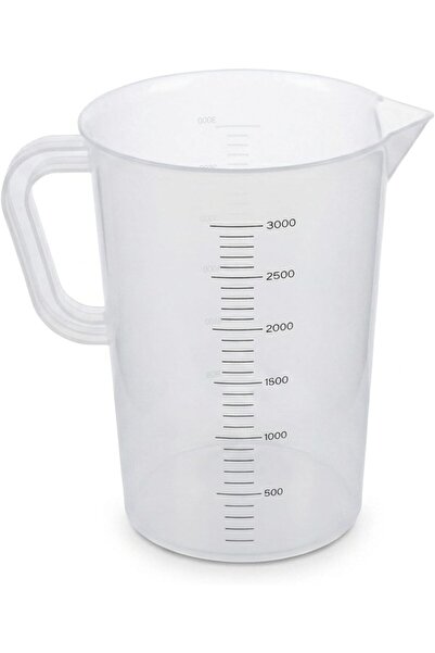 Cuisine Art 3000ml PP Plastic Measuring Jug – BPA-Free White Graduated Beaker...