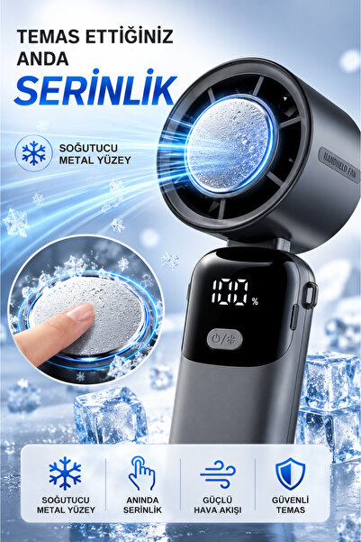 Teknodrone 100 Kademeli El Tipi Turbo Fan Soğutucu Metal Yüzeyli Dijital Ekra...