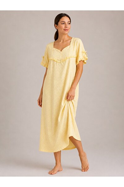 Alize Moda 100% Cotton Short Sleeve Plus Size Women's Nightgown
