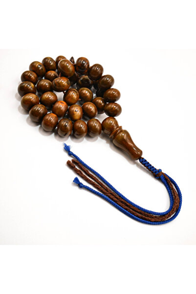 Generic سبحة المسك الأفغاني 33 حبة 12x14.5 مم، خرز صلاة بيضاوي بني غني 78.5 ج...