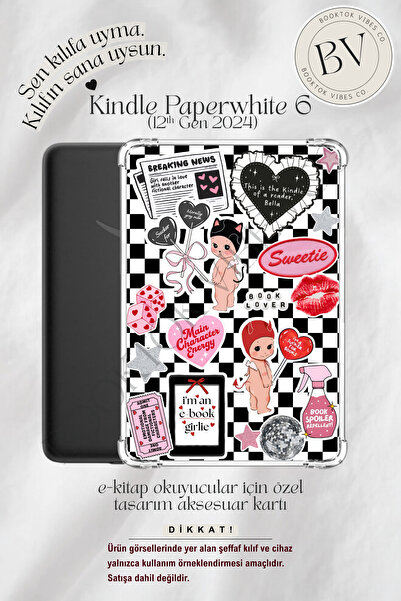 BookTok Vibes Co. Sonny Angel Kırmızı Siyah Stickers Temalı Insert - Kindle v...