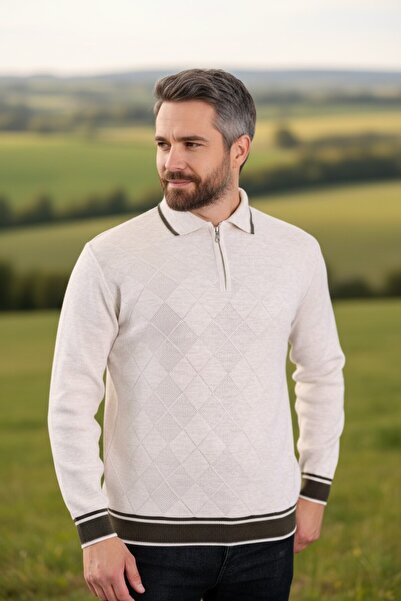 Kamalı Men's Zippered Sweater