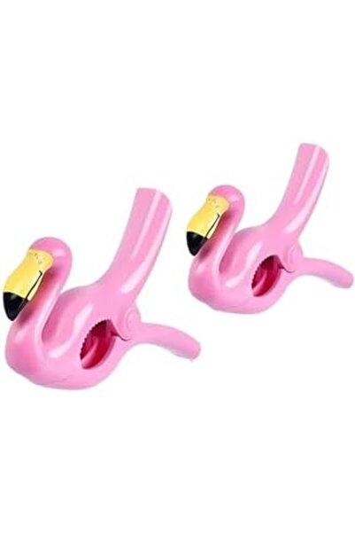Yıldızan Pink Flamingo Beach Towel Clip, Set of 2, with Strong Grip Feature, ...