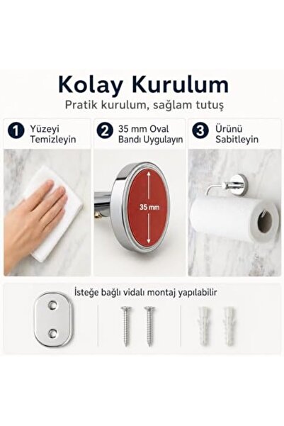 Yıldızan حامل المناشف من msa shop طراز Iris Solo، مطلي بالكروم، تركيب لاصق وب...