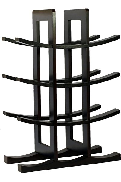 The Bros 12-Bottle Bamboo Wine Rack, Dark Espresso, Large