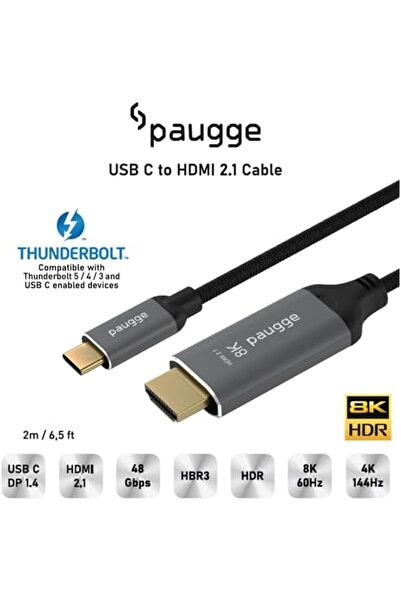 Yıldızan كابل USB C إلى HDMI من edl shop - 8K60Hz، 4K 144Hz/120Hz/60Hz، متواف...