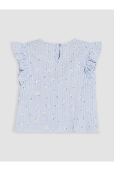 LC Waikiki Crew Neck Patterned Ruffled Baby Girl Blouse