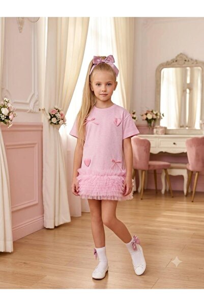 aykidsclup Girl's Pink Ruffle Dress (Including Buckle and Socks) 1922