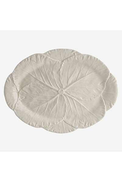Bordallo Pinheiro Cabbage White Ceramic Serving Plate 43 cm