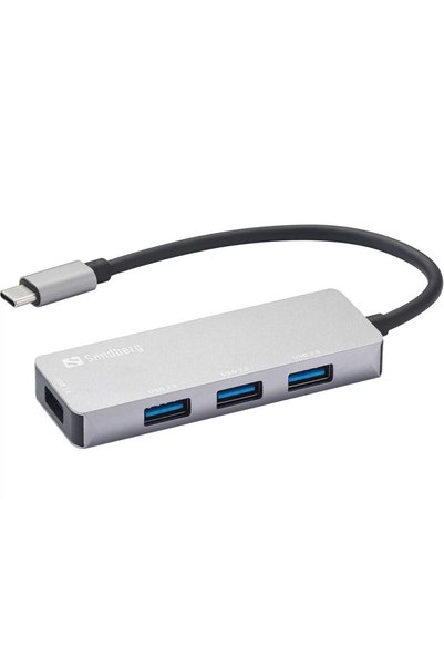 Sandberg Διανομέας USB τύπου C - 1x USB 3.0 + 3x USB 2.0 αλουμινίου 336-32