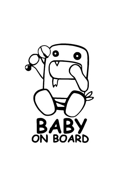 Amo-Stickers Baby On Board 31 25cm Alb