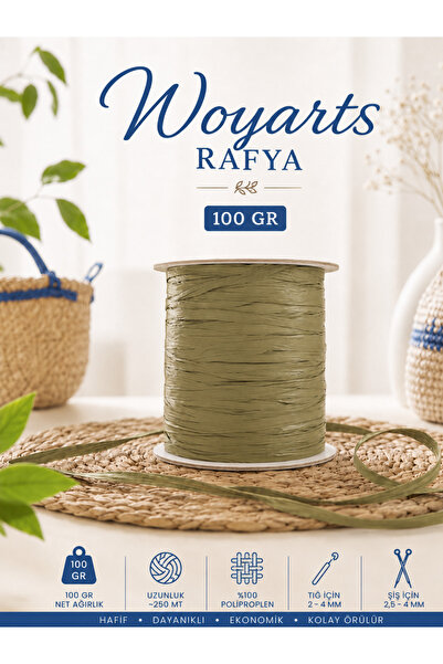 woyarts Raffia Yarn 100 Gr 250 m Bag, Hat, Beach Bag, Basket and Decorative K...