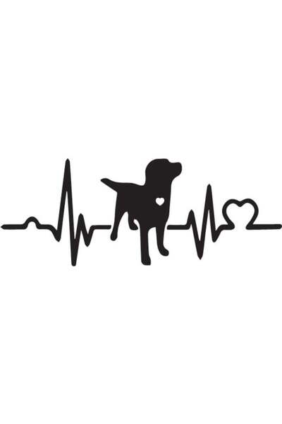 Amo-Stickers Стикер за кола Love Dog 2 20см Черен