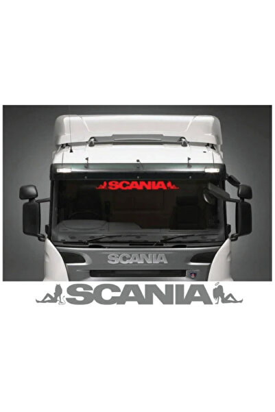 Amo-Stickers Стикери за сенник или предно стъкло на Scania, 120 см, сребристи