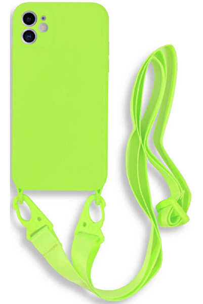 Bodycell Θήκη Σιλικόνης με Λουράκι Λαιμού - Apple iPhone 11 - Light Green
