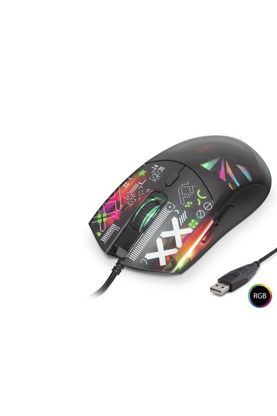 Skygo Good Pro G306D Mouse 7200 Dpi Rgb Cyber Desenli - Siyah