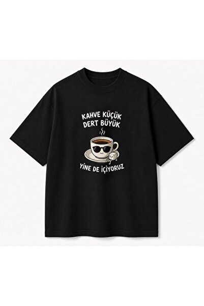 EYMORA Coffee Small Problem Big We Still Drink It Printed Unisex Black T-Shir...