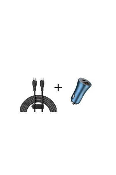 Baseus Car Charger with Type-C Port and USB Port 60W + Type-C to Type-C Cable...
