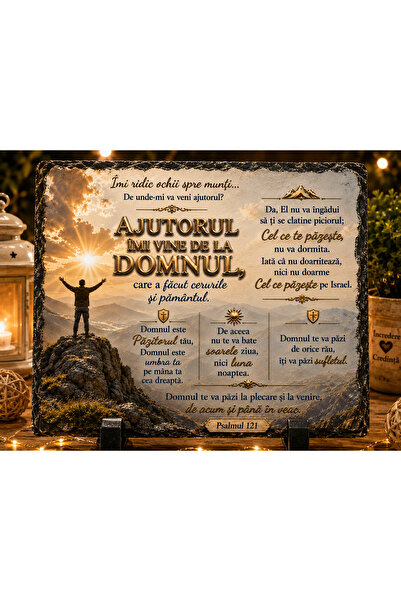 hiperborea Placă ardezie creștină - „Ajutorul meu vine de la Domnul” - Cadou ...