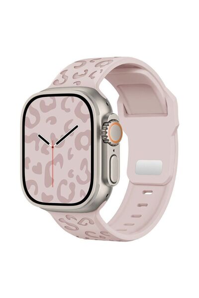 Orso Λουράκι Embossing Series Silicone Leopard Texture Pink Sand Apple Watch ...