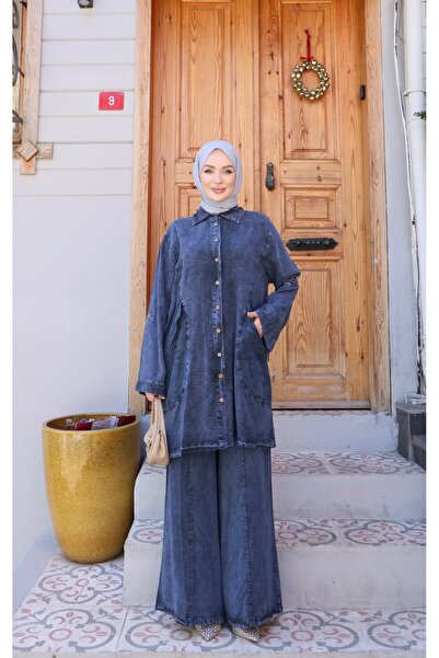 NİSUM MODA Embroidered Set with Large Pockets