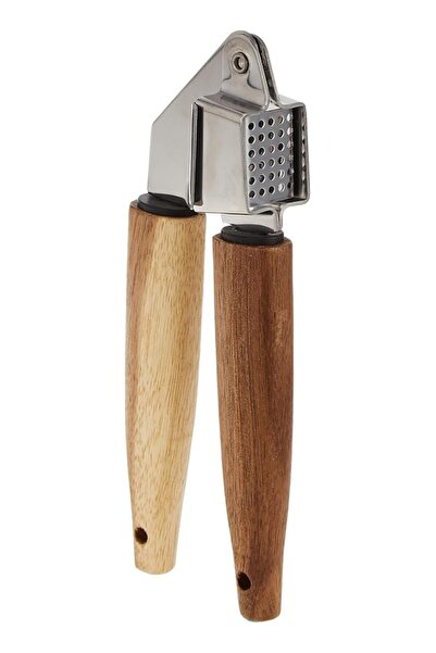 The Bros Stainless Steel Garlic Presser with Acacia Wood Handle AC-KA0026