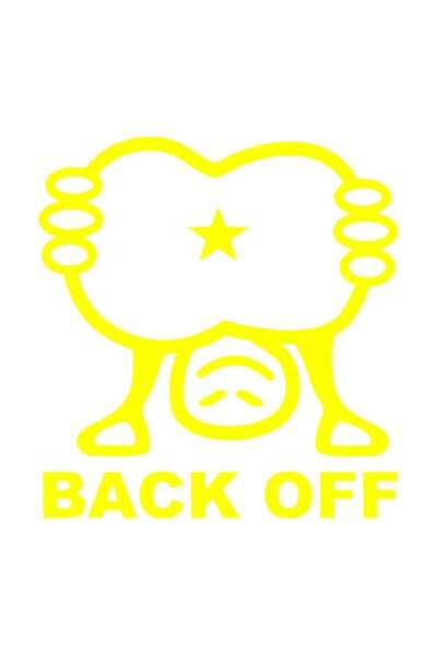 OEM Autocolant decorativ auto  "BACK OFF ", 15cm, Galben