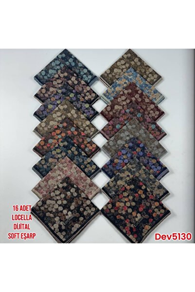 16 Adet Locella Dijital Soft Eşarp