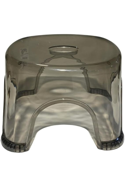 B&D Smoky Gray Plastic Stool, 20 cm Height, Bathroom Footrest