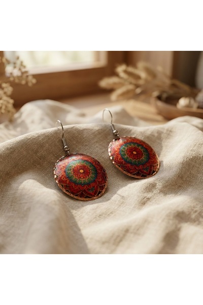 Erol Bakır New Series 607 Bijouterie Earrings 100% Handmade Copper