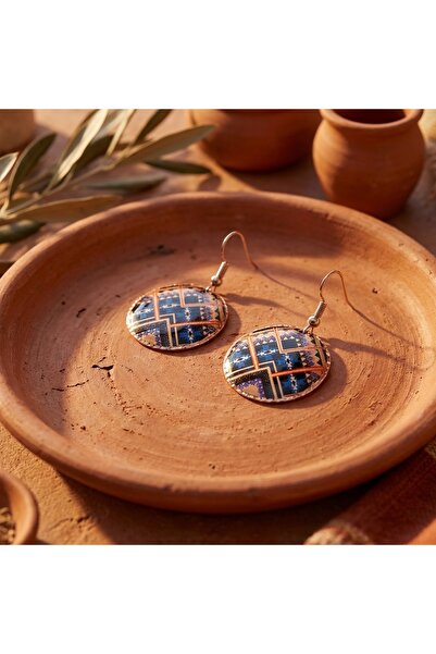 Erol Bakır New Series 1614 Bijouterie Earrings 100% Handmade Copper
