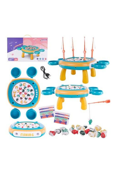 MAKSIK Masa de pescuit interactiva 2 in 1 Maksik, electronica, pentru 4 jucat...