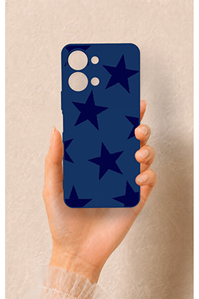 Vip Case Vivo Y05 4G Uyumlu Lacivert Star Desenli Silikon Kılıf