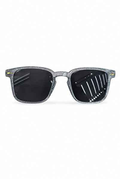 Jack Ferrero Square Model Sunglasses with Transparent Glitter Frame and Dark ...