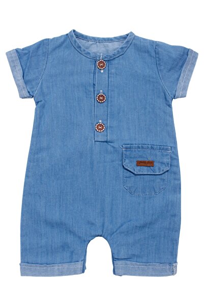 bebegen Baby Boy Blue Buttoned Pocket Shorts Overalls