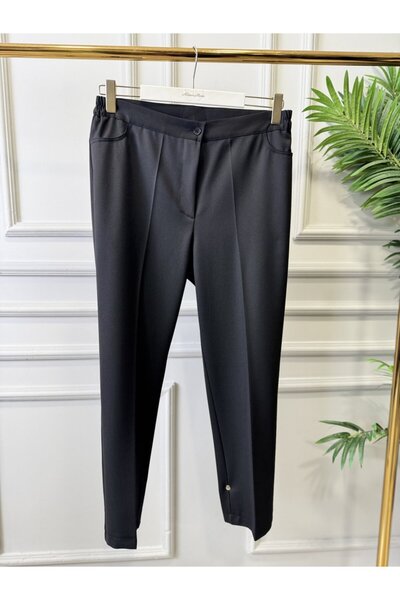 ALANURMODA 3954 Elastic Waist Pants Black