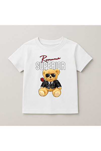 SVART WEAR Παιδικό και εφηβικό μπλουζάκι με στάμπα αρκουδάκι, βαμβακερό, με κ...