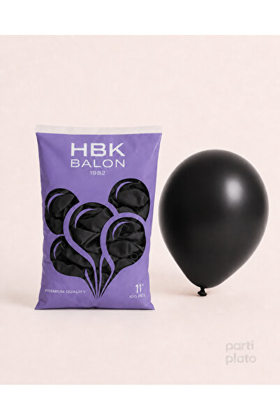HBK Balon Pastel 11" Balon Hbk Black 100Pcs