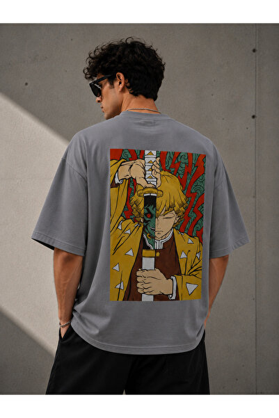 Nulivez Demon Slayer Zenitsu Printed Oversized Unisex T-Shirt – Anime Themed ...