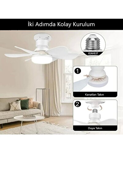 Cata E27 DUY HEDİYELİ Lodos Fan LED 62W Kumandalı Işıklı Vantilatör Tavana Mo...
