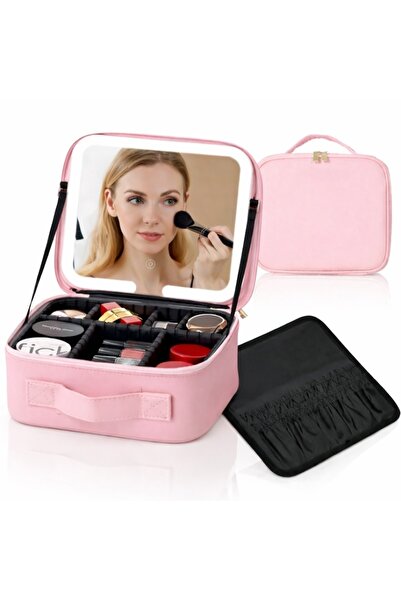 MACVI Organizator de machiaj cu oglindă LED rotativă — Iluminare perfectă 🌟 💖