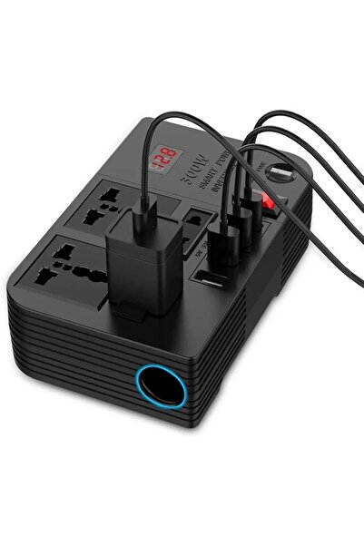 Tradeo 300W DC 12V to AC 220V Power Inverter with Dual AC Outlets, USB 5V 4.1...