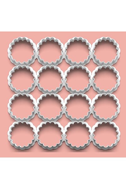 AKTASTORE Multi Dough Cutter Serrated Round Model Cookie and Sugar Dough Mult...